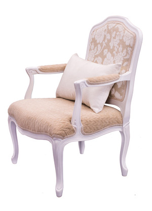 silla tapizada beige